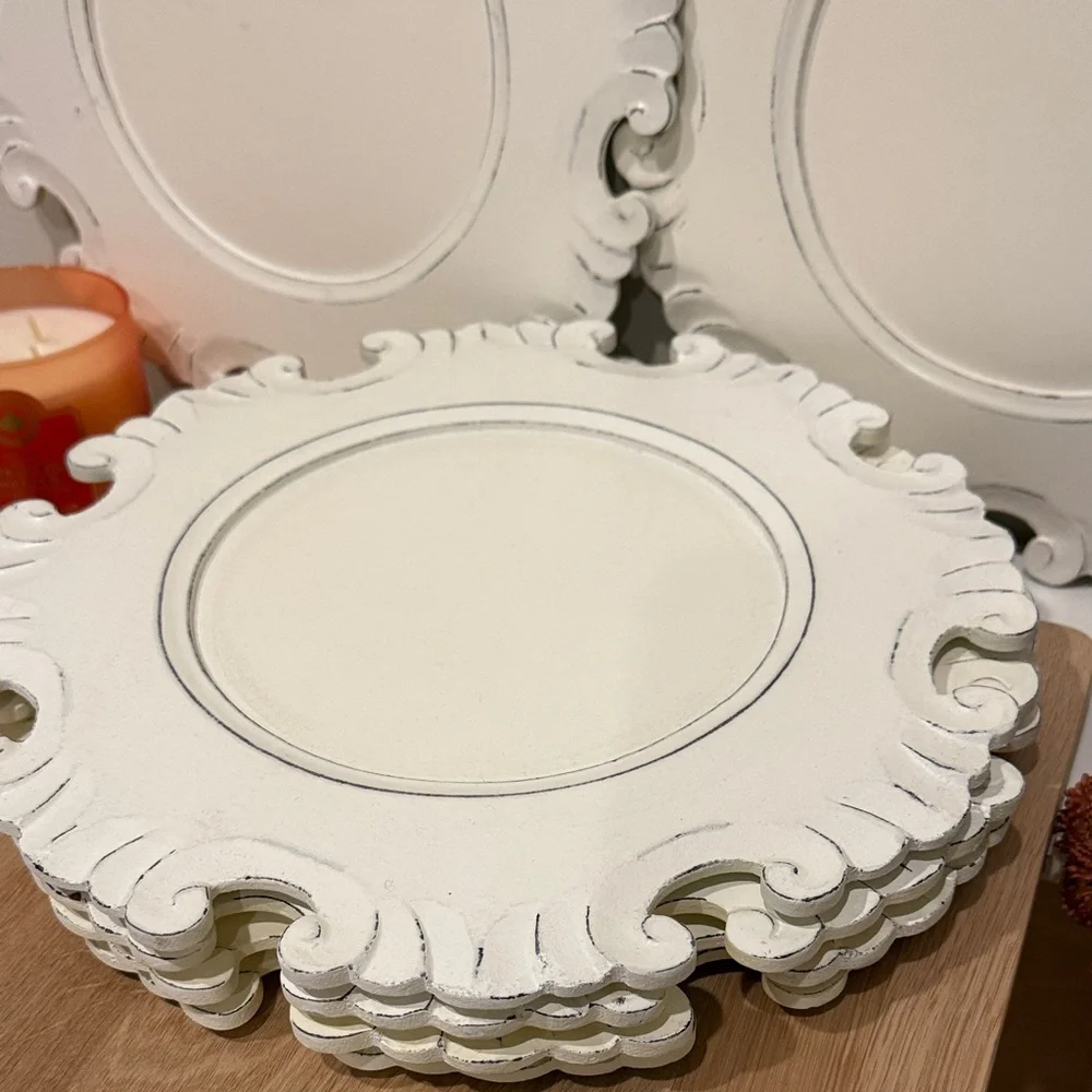 Pier 1 Ornate plate, chargers in White #6